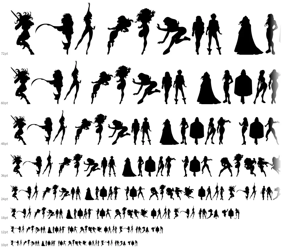 Action Womenfont waterfall