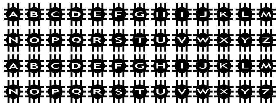 AlphaShapes gridsfont specimens