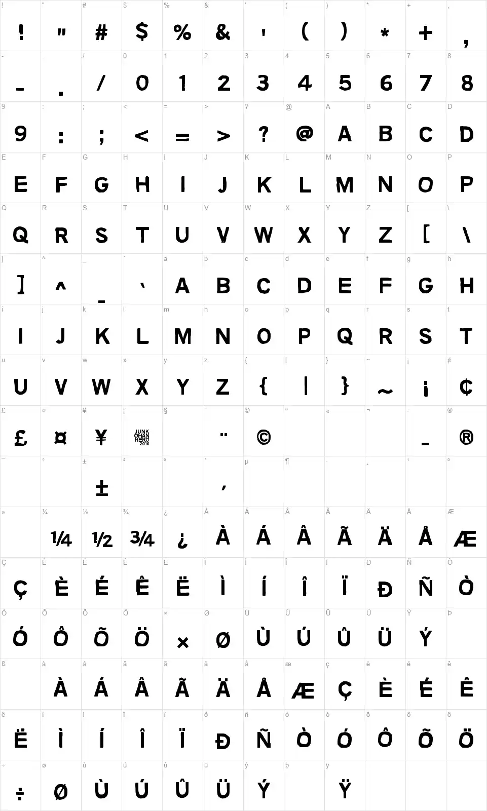 Animals are like peoplefont character map