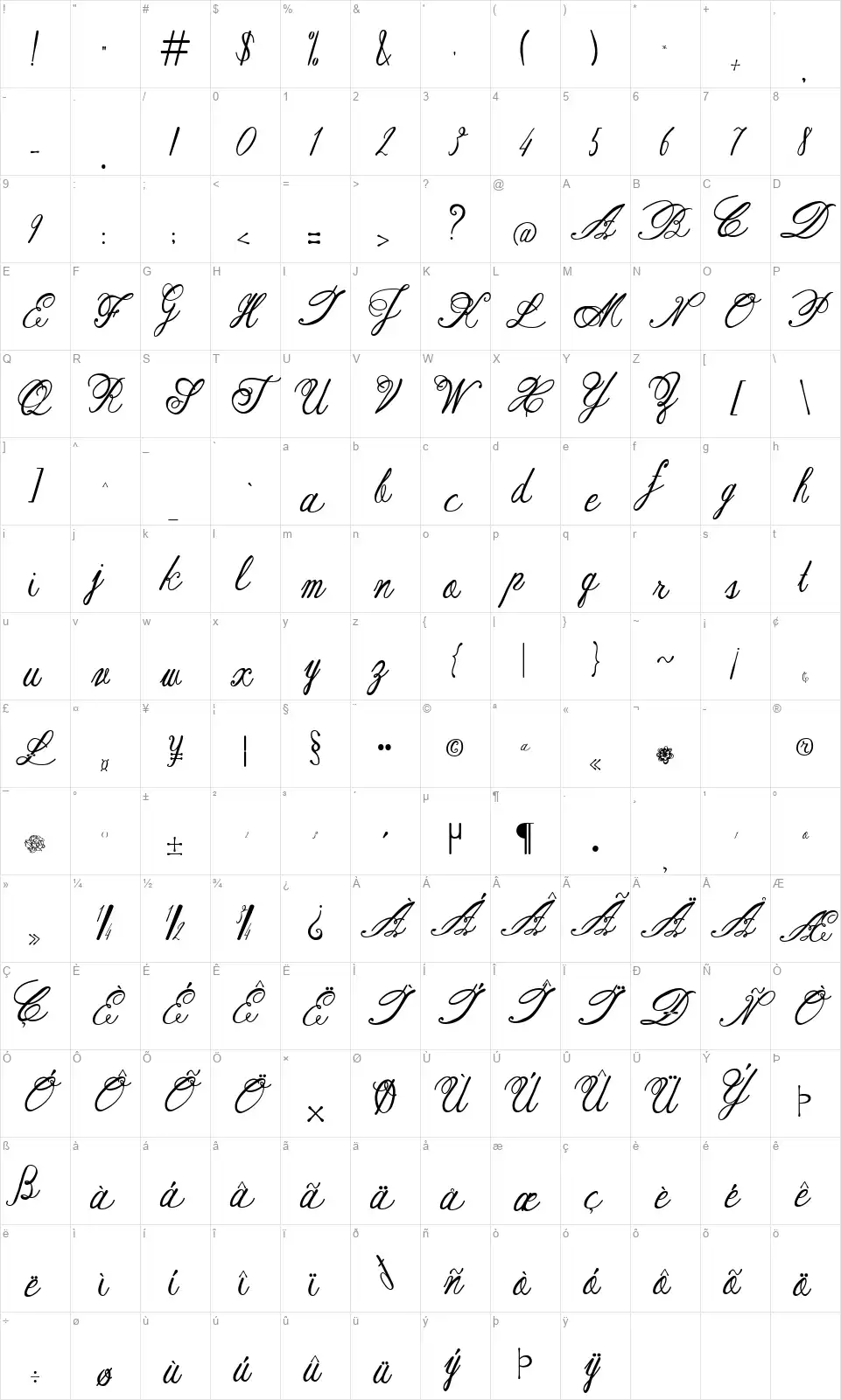 Austie Bost Rest of Our Livesfont character map