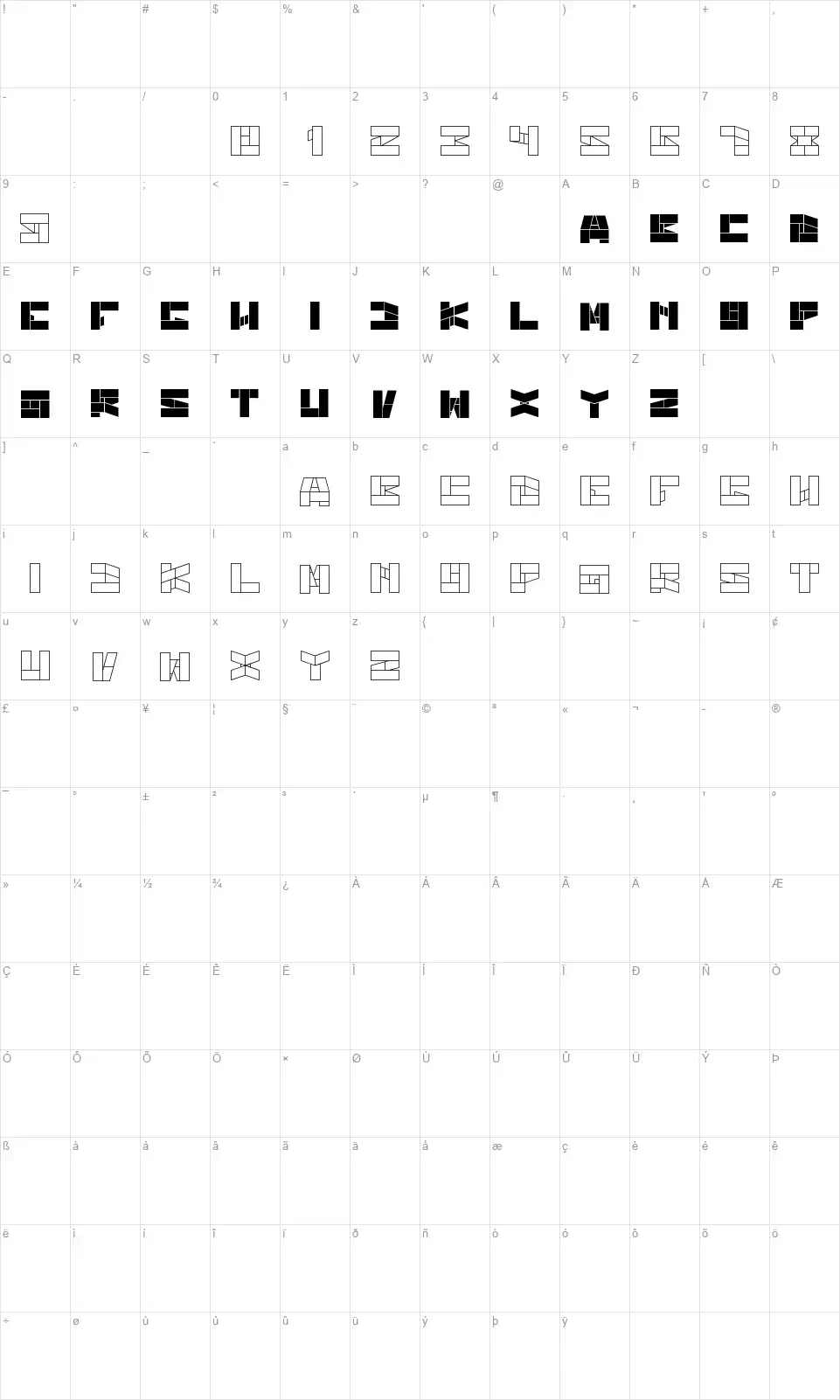 Bill Gates Windowsfont character map