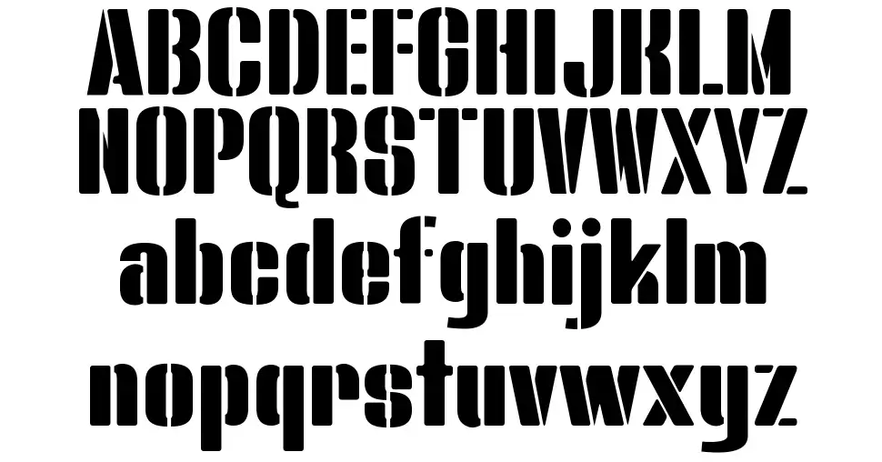 Bluefish Stencilfont specimens