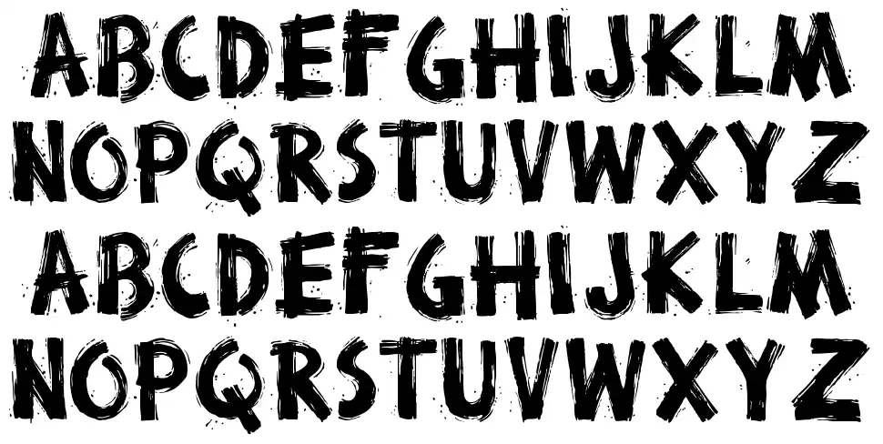 Broken Stickfont specimens