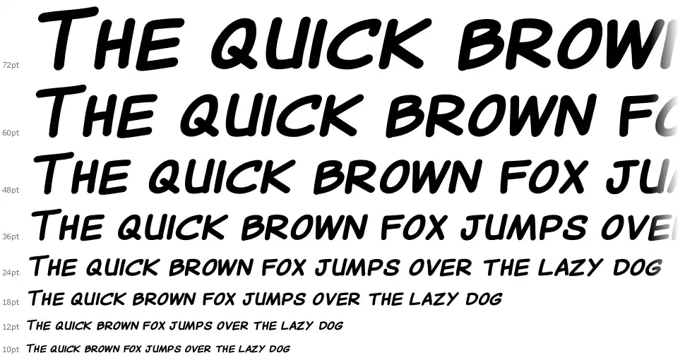 Canted Comicfont waterfall