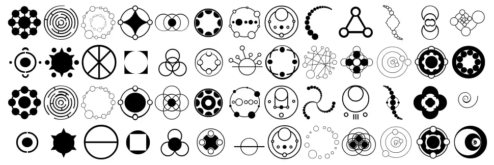 Crop Circle Dingbatsfont specimens