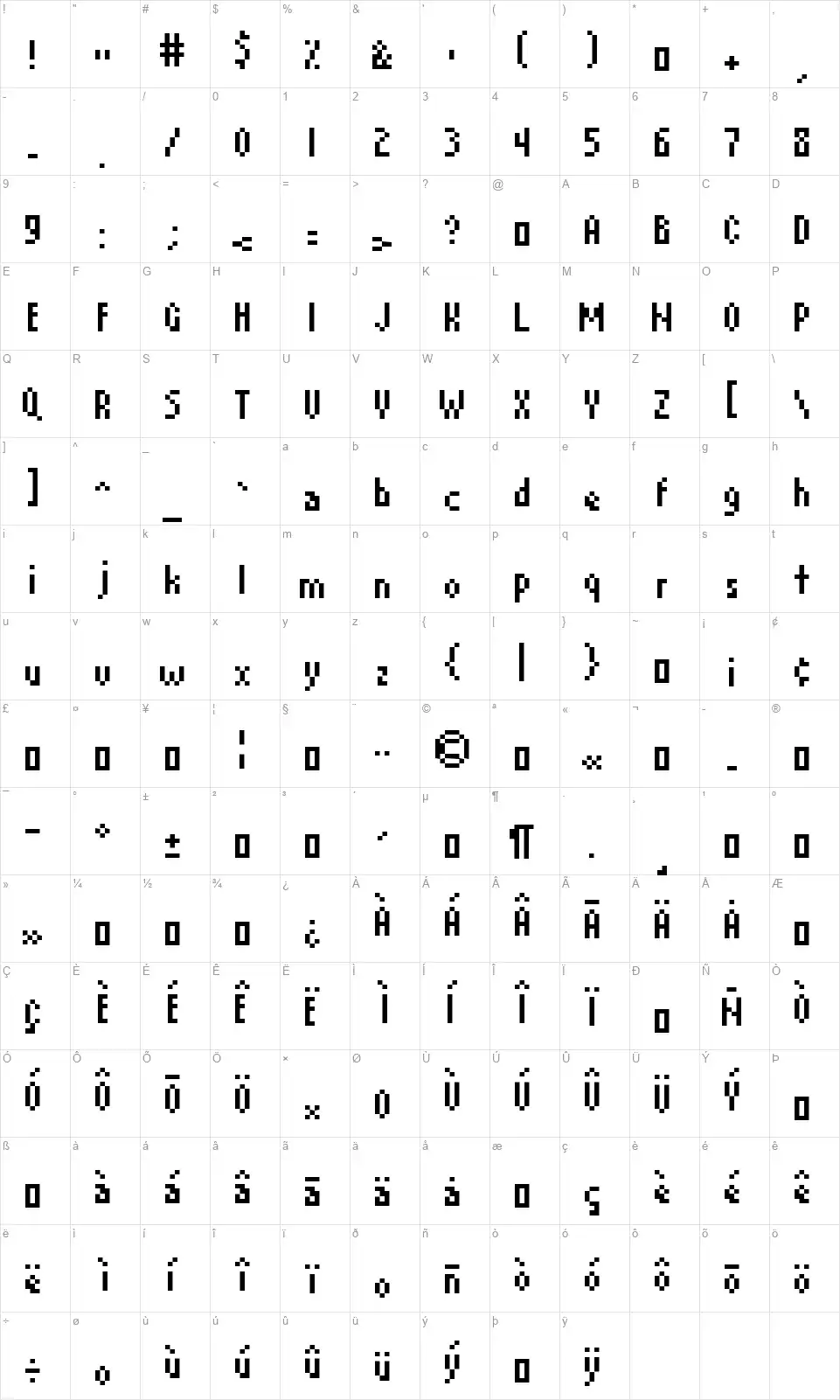 David Devicefont character map