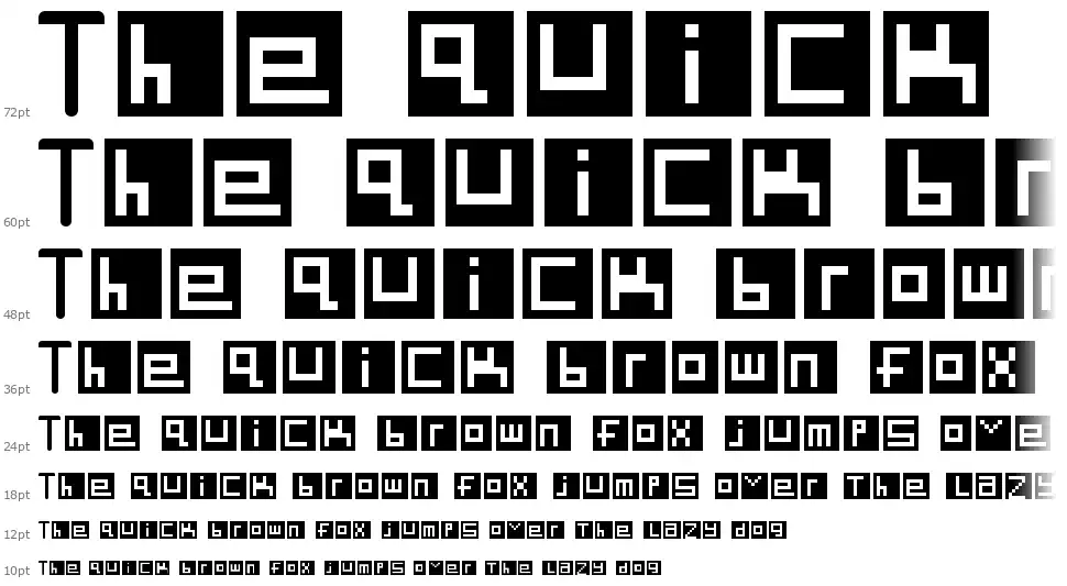 Digit Squarefont waterfall