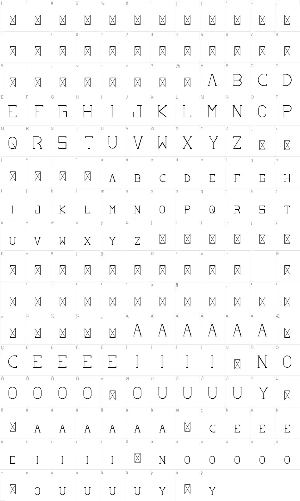 Dreamy Loly Sans Seriffont character map