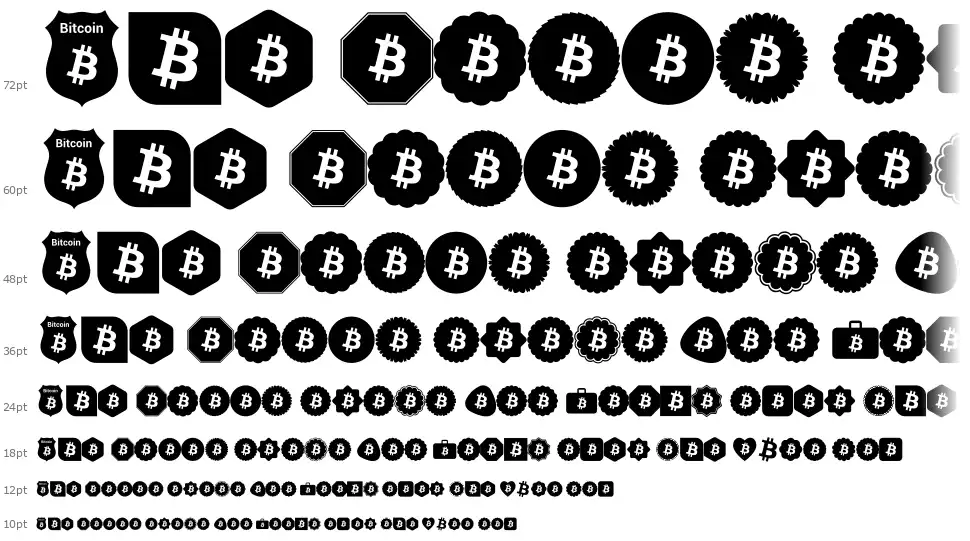 Font Bitcoin Colorfont waterfall