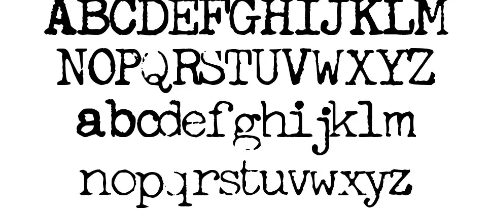 Freeky Typewriterfont specimens