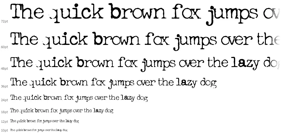 Freeky Typewriterfont waterfall