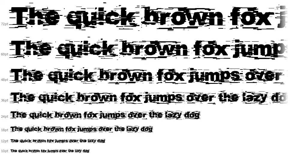 Helveglitchfont waterfall