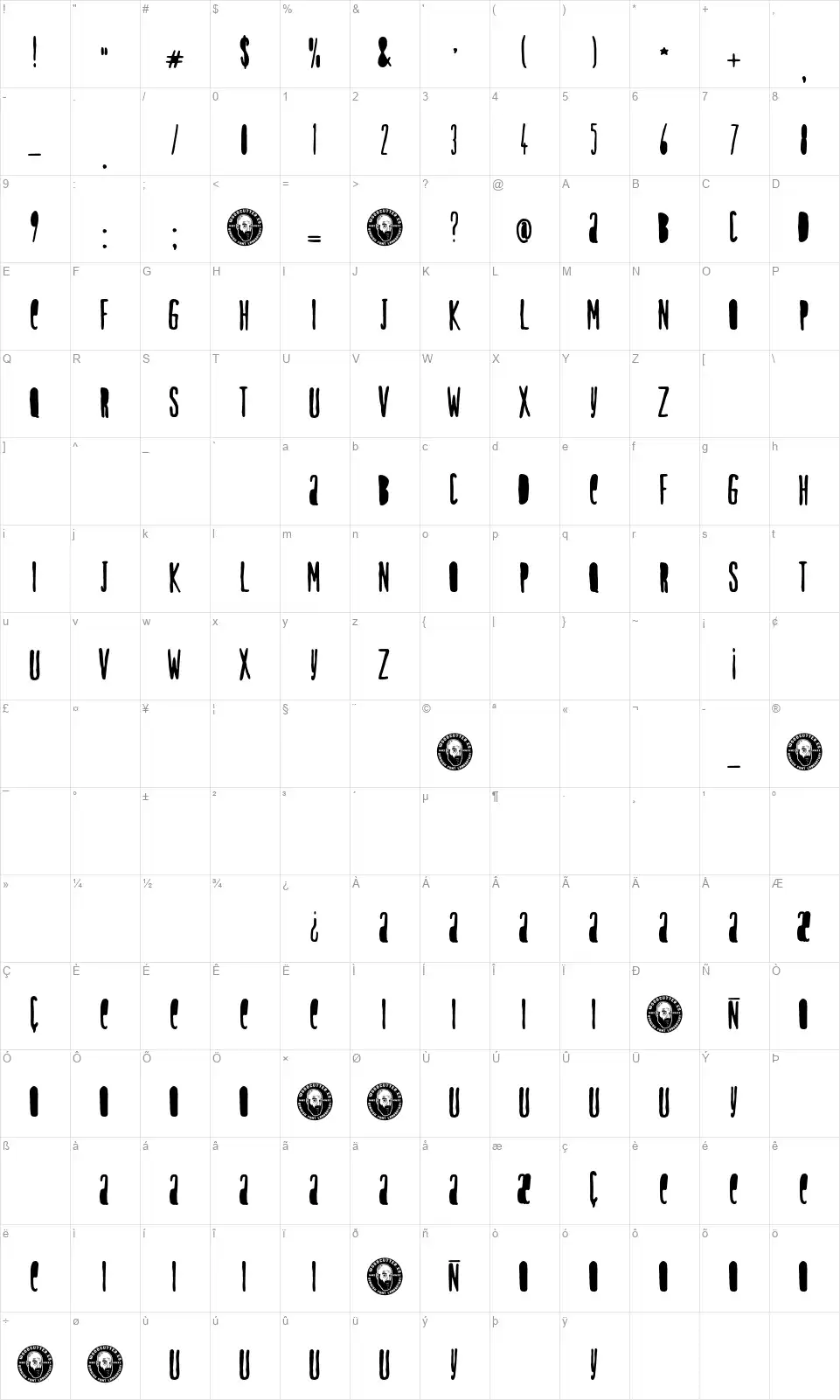 Hospitaletefont character map