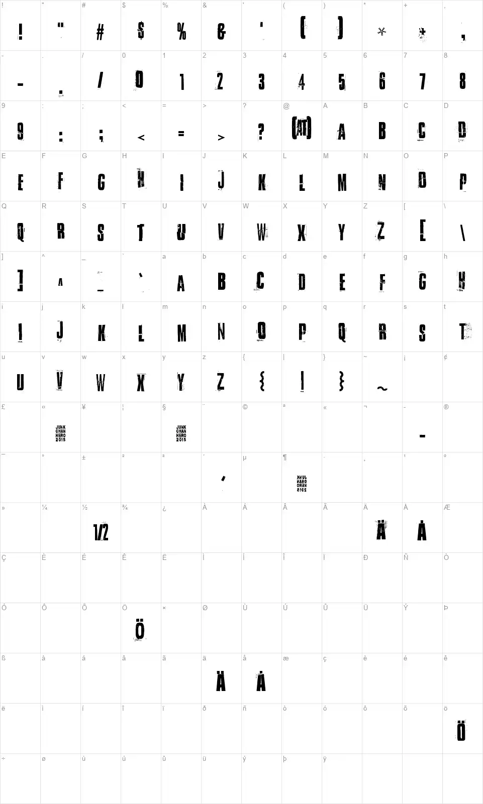 I Did It My Wayfont character map