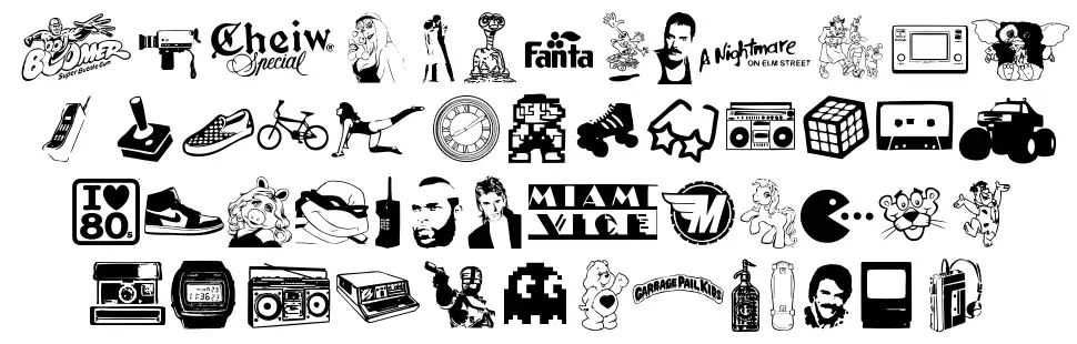 I Love 80'sfont specimens
