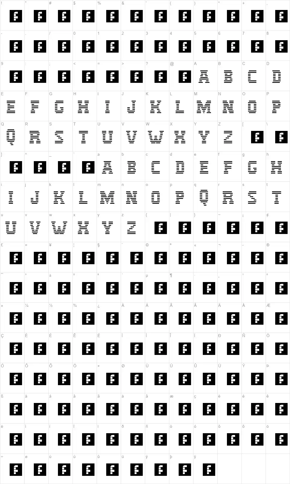 IBM Logofont character map