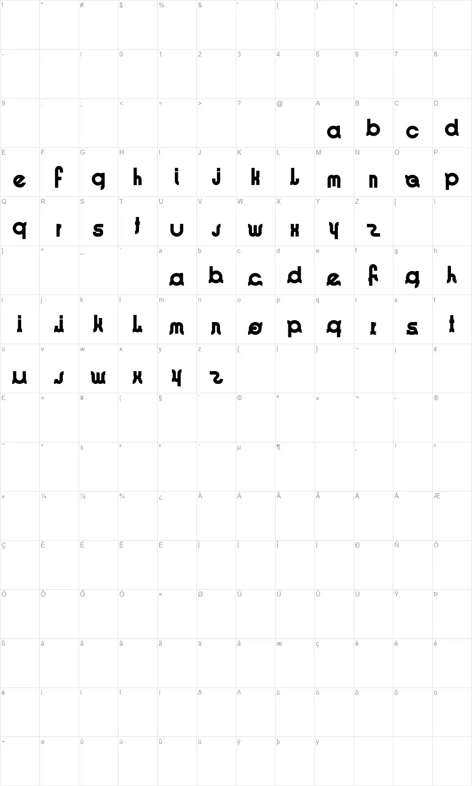 ImeoKoOlfont character map