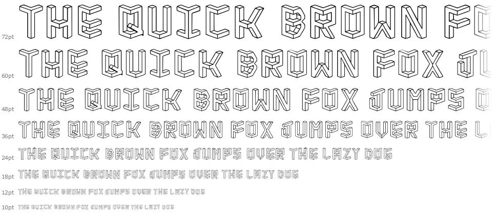 Isometria Clubfont waterfall