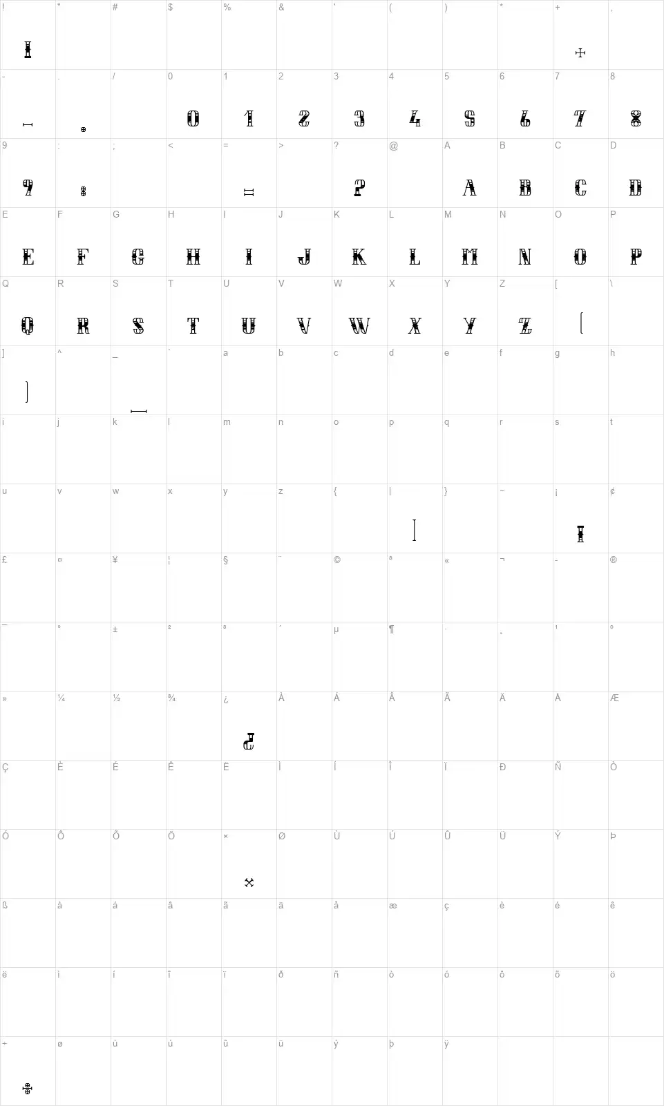 Le bal des cochonsfont character map