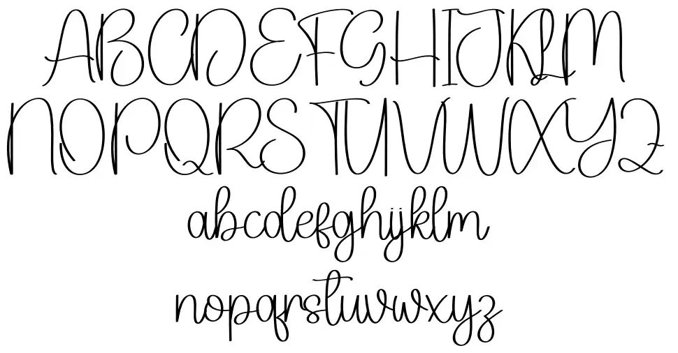 Lightning script Ürün Özellikleri Lightning scriptfont specimens