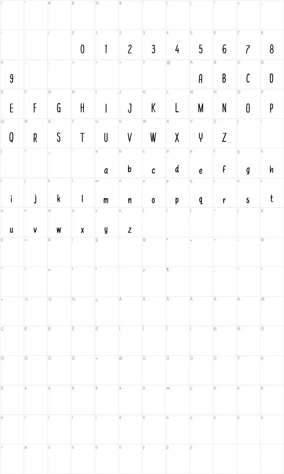 Michael Jackpotfont character map