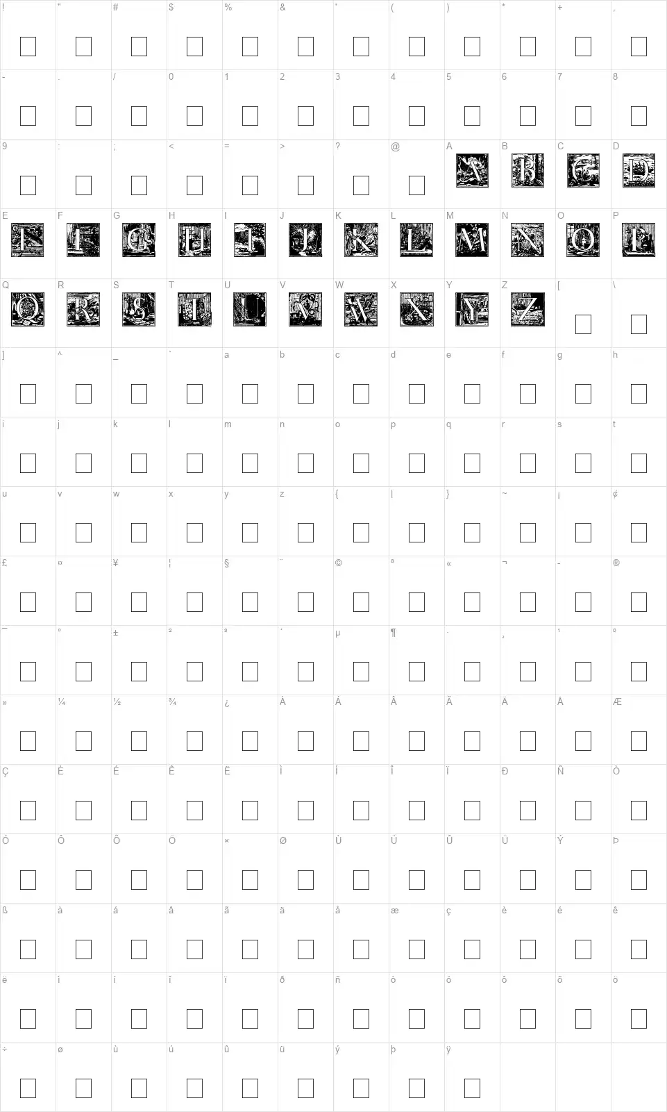 Mysterious Voyagefont character map