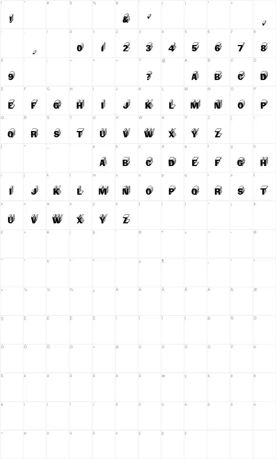 Ornamented, No. 1088 Karakter haritası Ornamented, No. 1088font character map