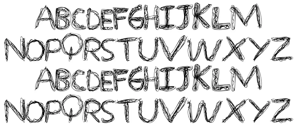 Over Scribblefont specimens