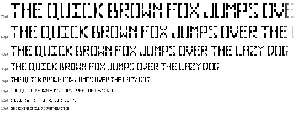 Pixelholefont waterfall