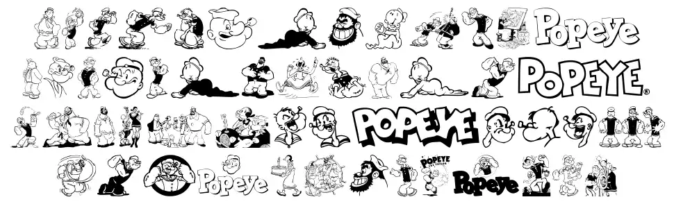 Popeyefont specimens