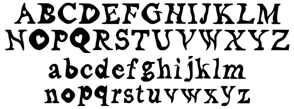 Random At Heartfont specimens
