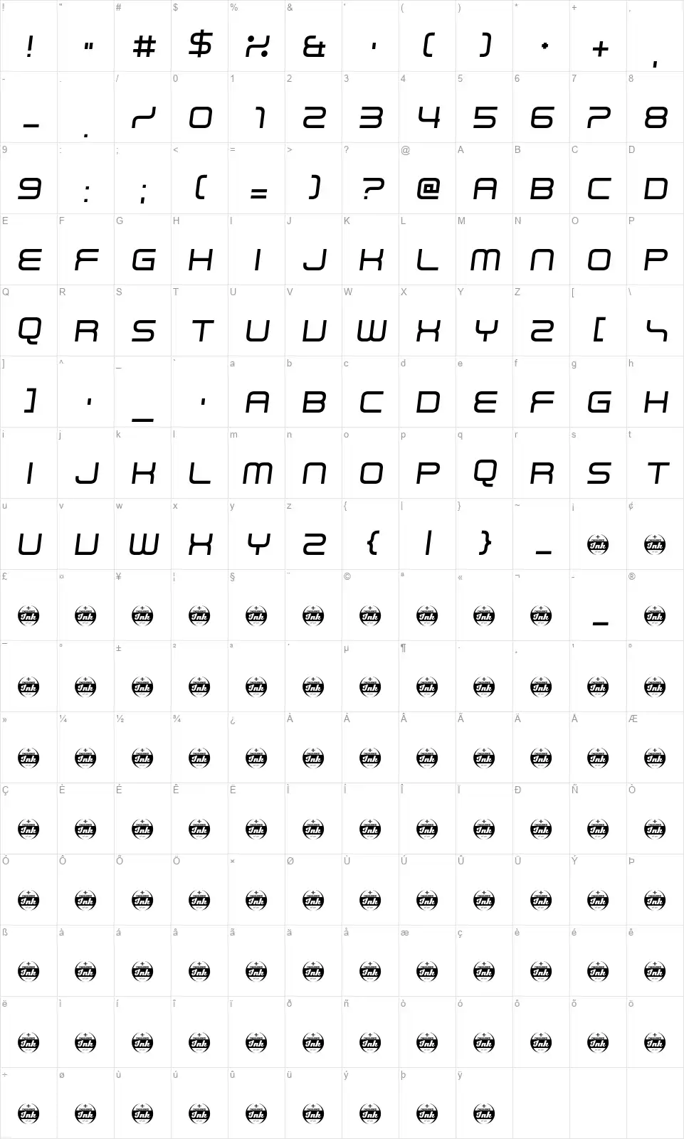 Read Wharffont character map