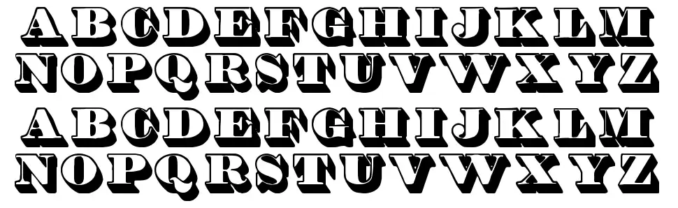 Shadded TFBfont specimens