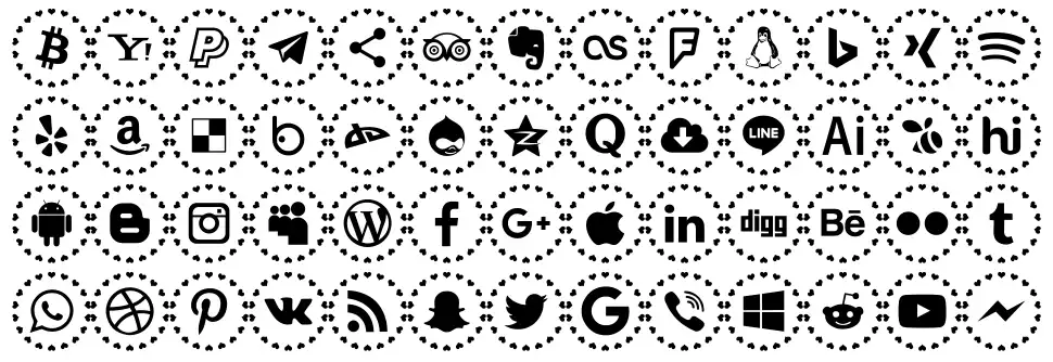 Social Networks Colorsfont specimens