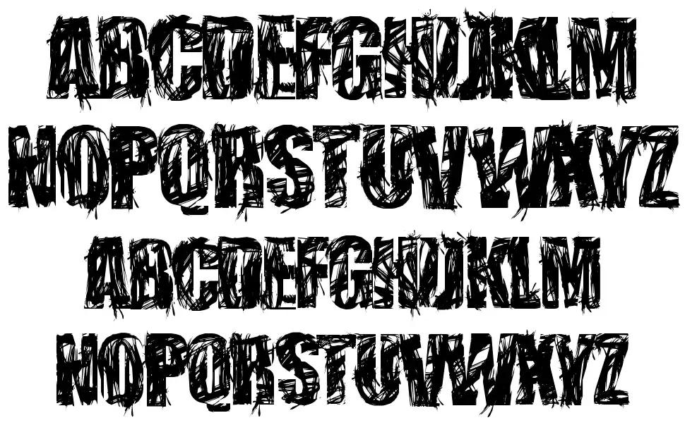 Stressberat Distortfont specimens