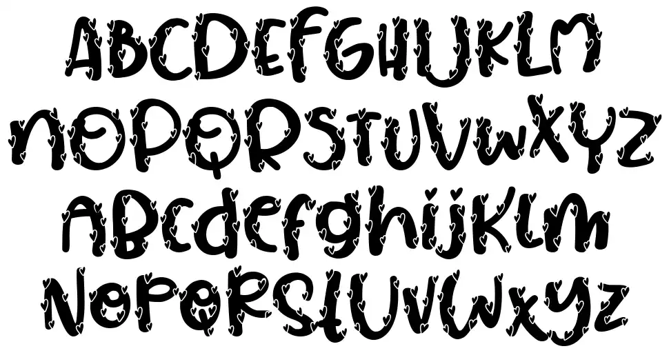 Sweaty Heartfont specimens