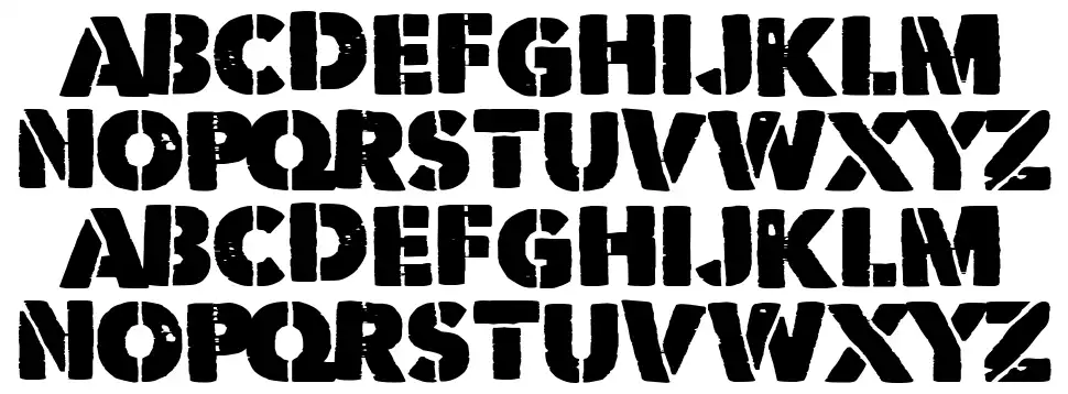Vicious Stencilfont specimens