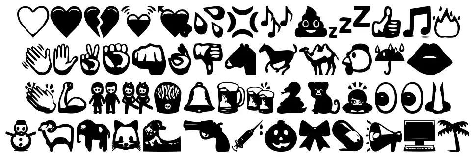 Whatsapp emoticonsfont specimens