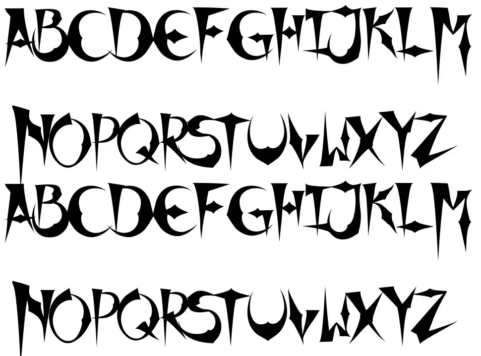 X Horror Xfont specimens