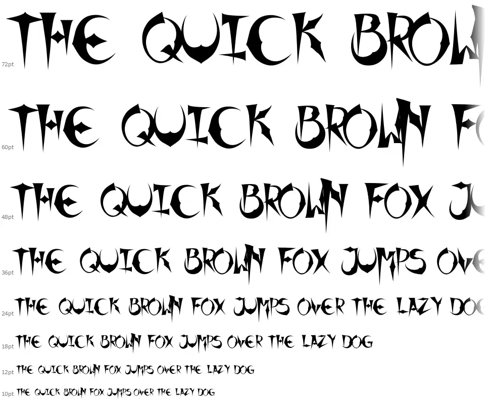 X Horror Xfont waterfall